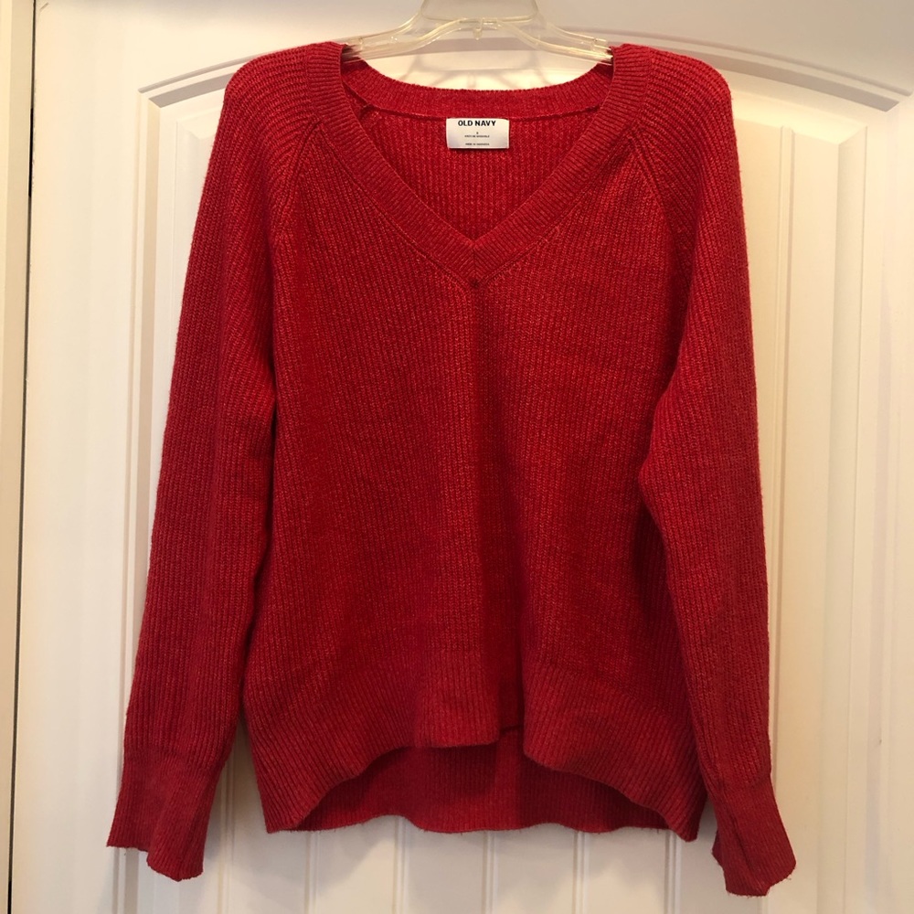 Old Navy V-Neck Shaker Stitch Cocoon Sweater